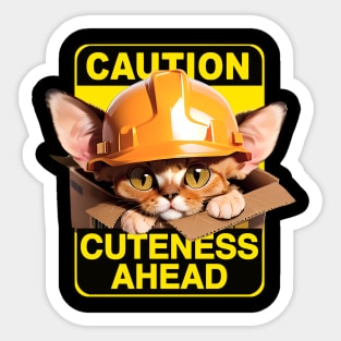 Devon Rex Cat Wearing Hardhat Sticker